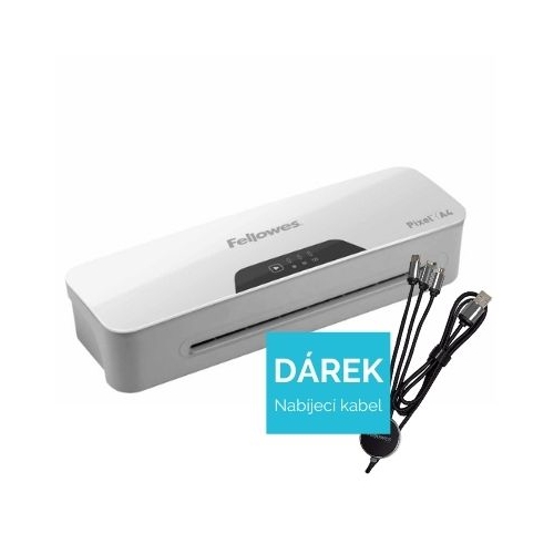 Laminátor Fellowes PIXEL A4 + navíc bonus Fellowes nabíjecí kabel+ prodloužená záruka na 36 měsíců