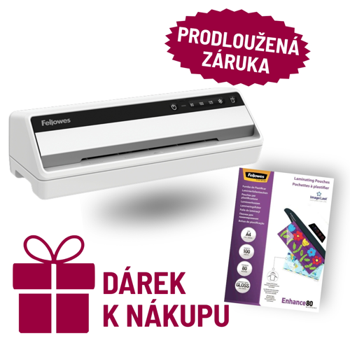 Laminátor Fellowes SATURN A4 + DÁREK:  laminovací fólie Fellowes A4 80mic ImageLast(100ks) + prodloužená záruka na 36 měsíců
